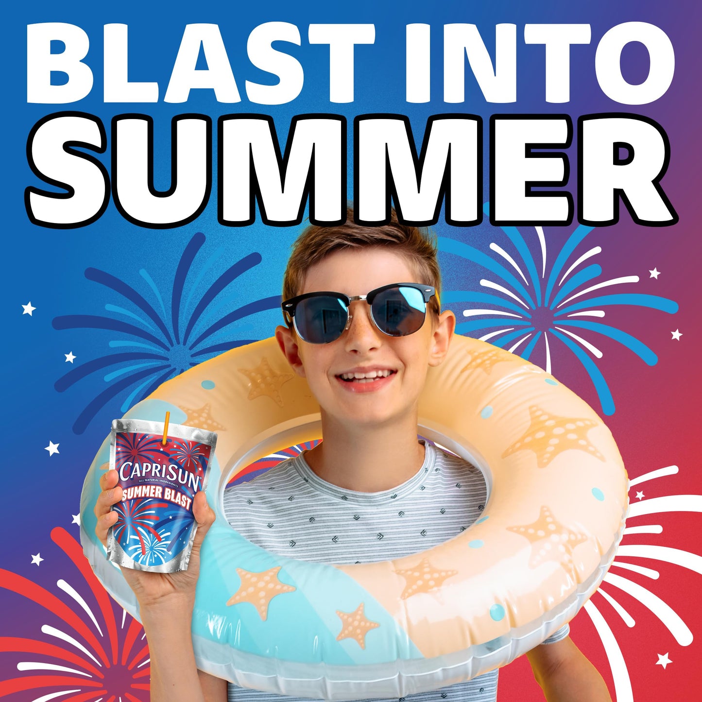 Capri Sun Summer Blast Passion Fruit Mango flavored Juice Drink Blend  from concentrate with other natural flavor  10 ct Box  6 fl oz Pouches