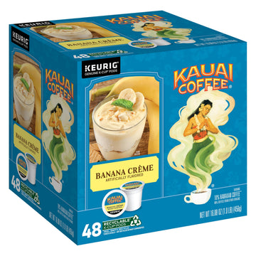 Kauai Coffee K-Cup Pods for Keurig – Medium Roast, Banana Crème Flavor, 48 Count