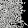 Silver Sprinkles for Cake Decorating, 4.6 oz Edible Pearls Rods Star Sprinkles for Baking Cupcake Cookies Ice Cream