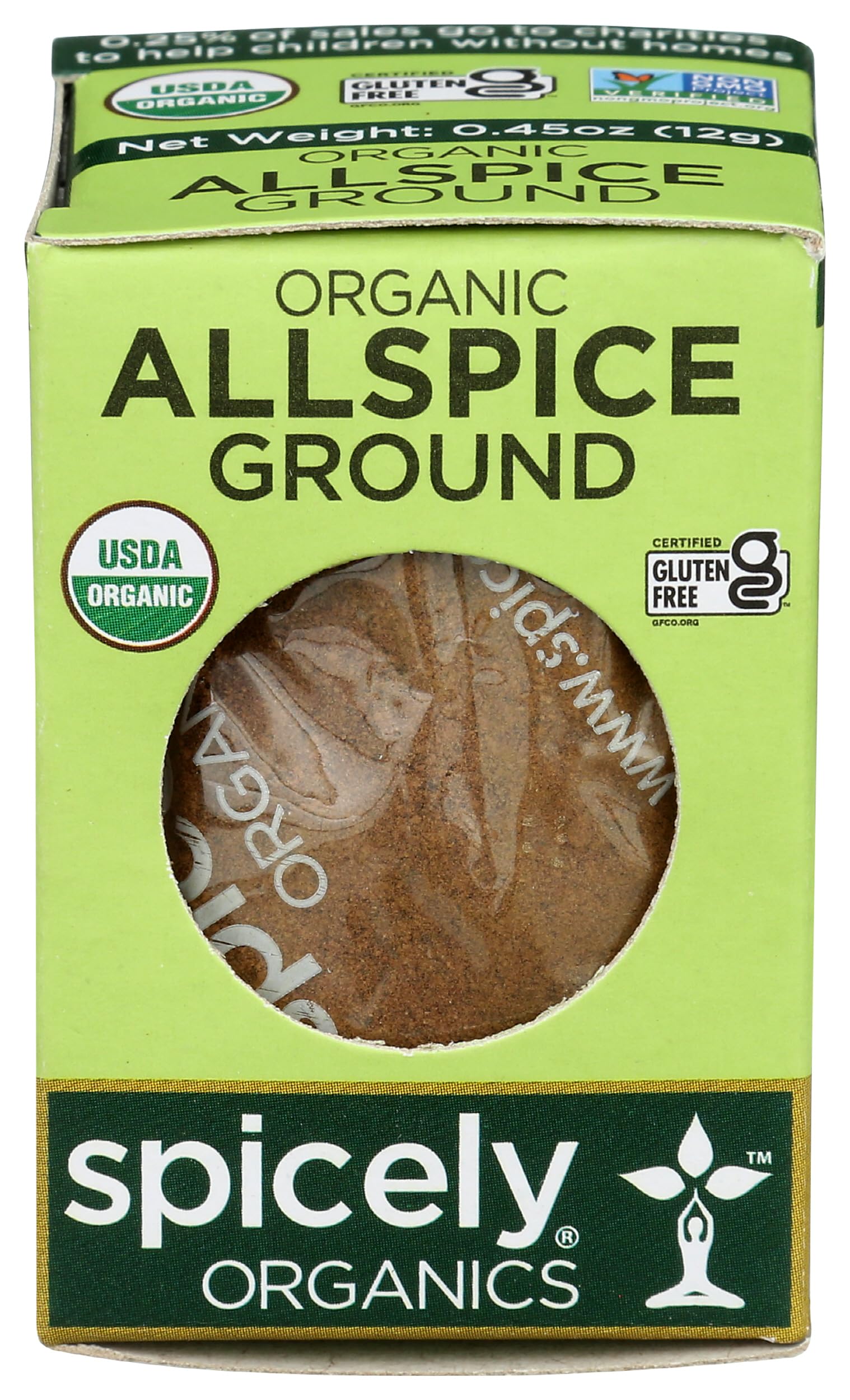 Spicely Organic Allspice Powder 0.45 Ounce Ecobox Certified Gluten-Free