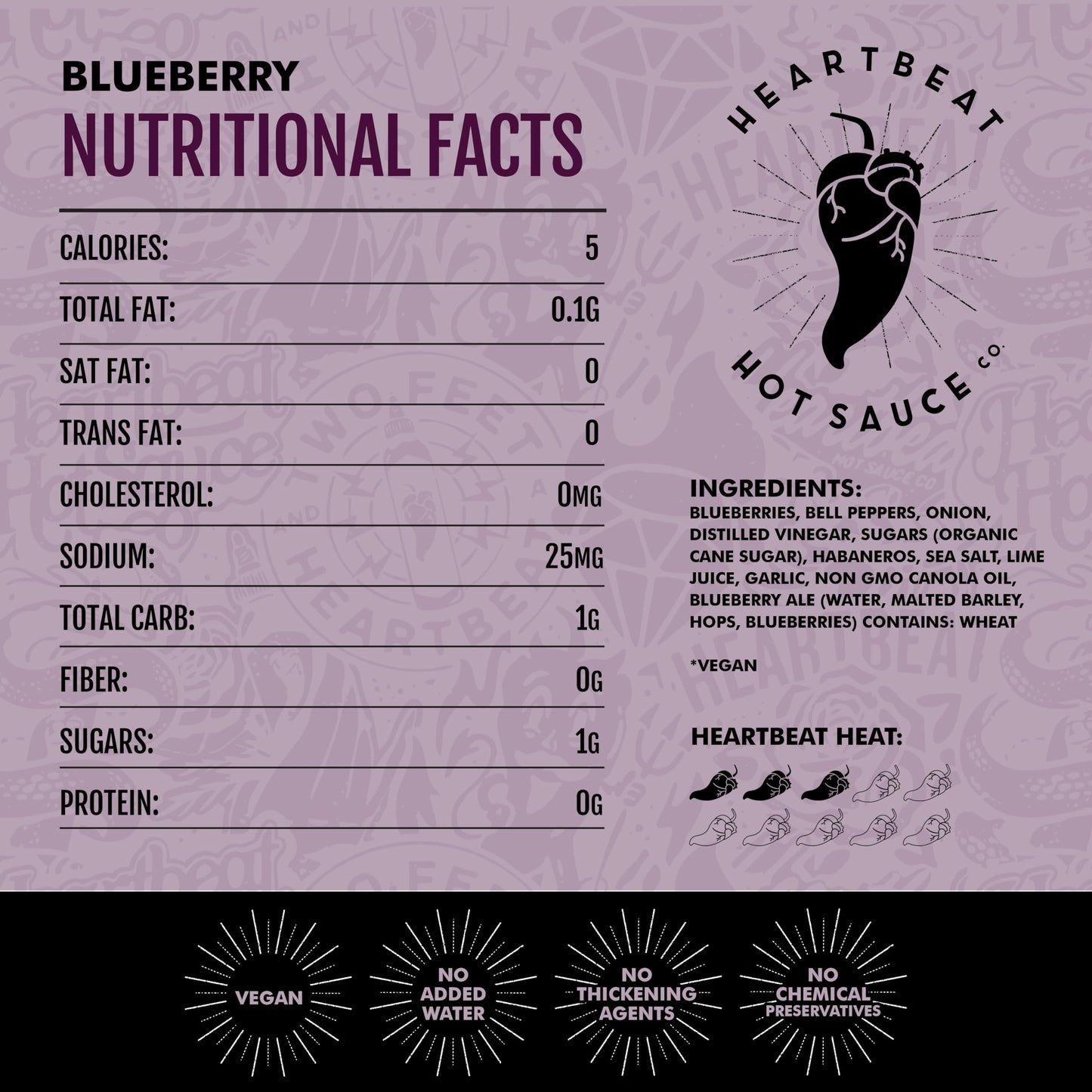 Heartbeat Hot Sauce Blueberry Habanero 5.98 Fl Oz Hot Sauce Pack of 1
