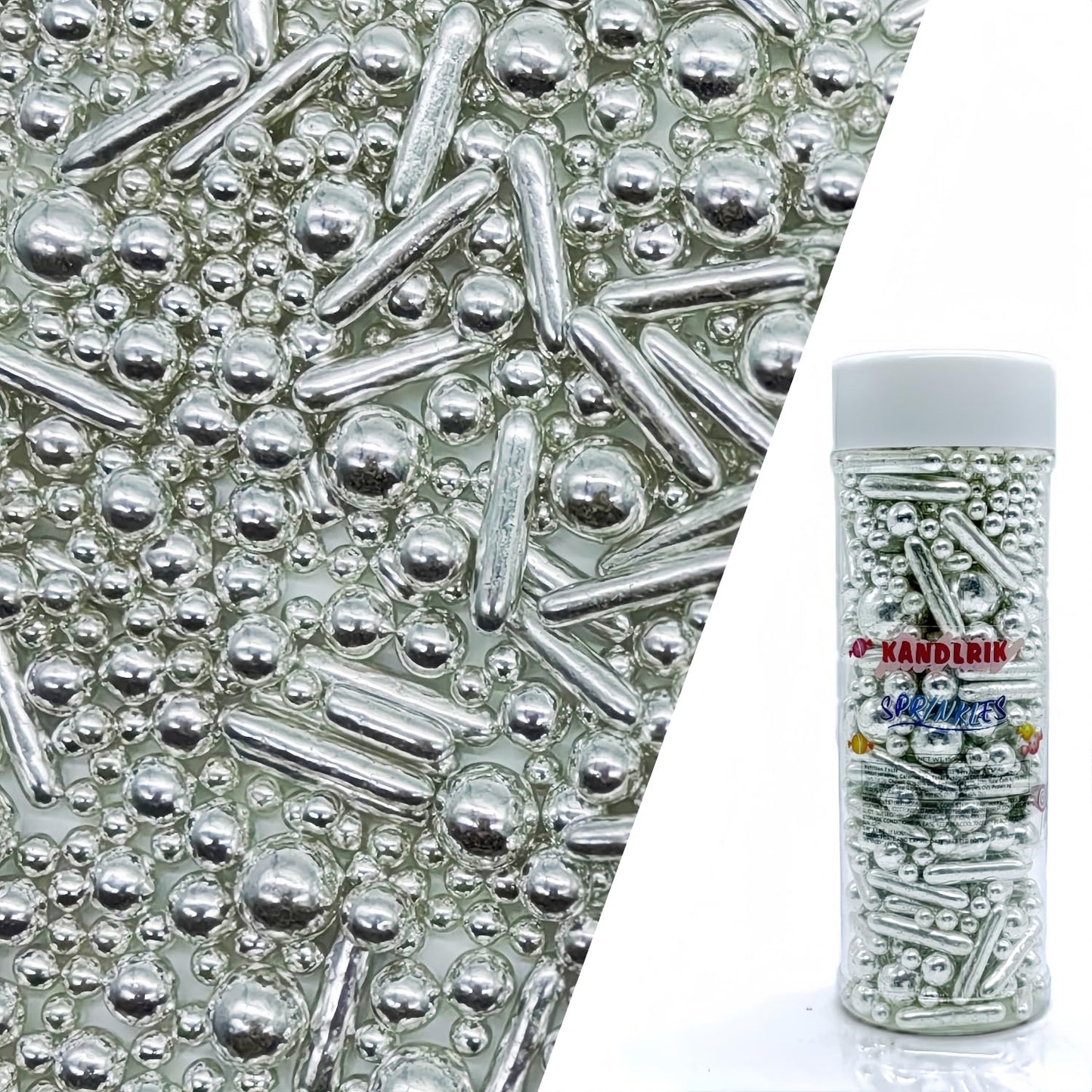 Silver Sprinkles Candy Mix Size Edible Pearls Cake Decorations Cupcake Toppers Cookie Decorating Perfect for Wedding Party Valen