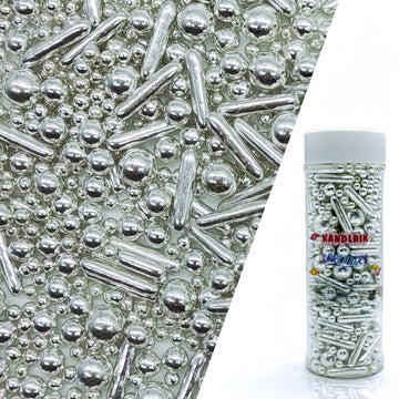 Silver Sprinkles Candy Mix Size Edible Pearls Cake Decorations Cupcake Toppers Cookie Decorating Perfect for Wedding Party Valen