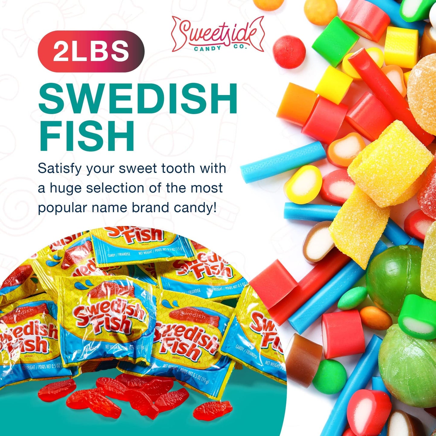 Candy in Bulk SwedishFish Soft & Chewy Fun Size Sharing Bag - Original Sweet & Chewy Red Fish Candy Individually Wrapped Treats,