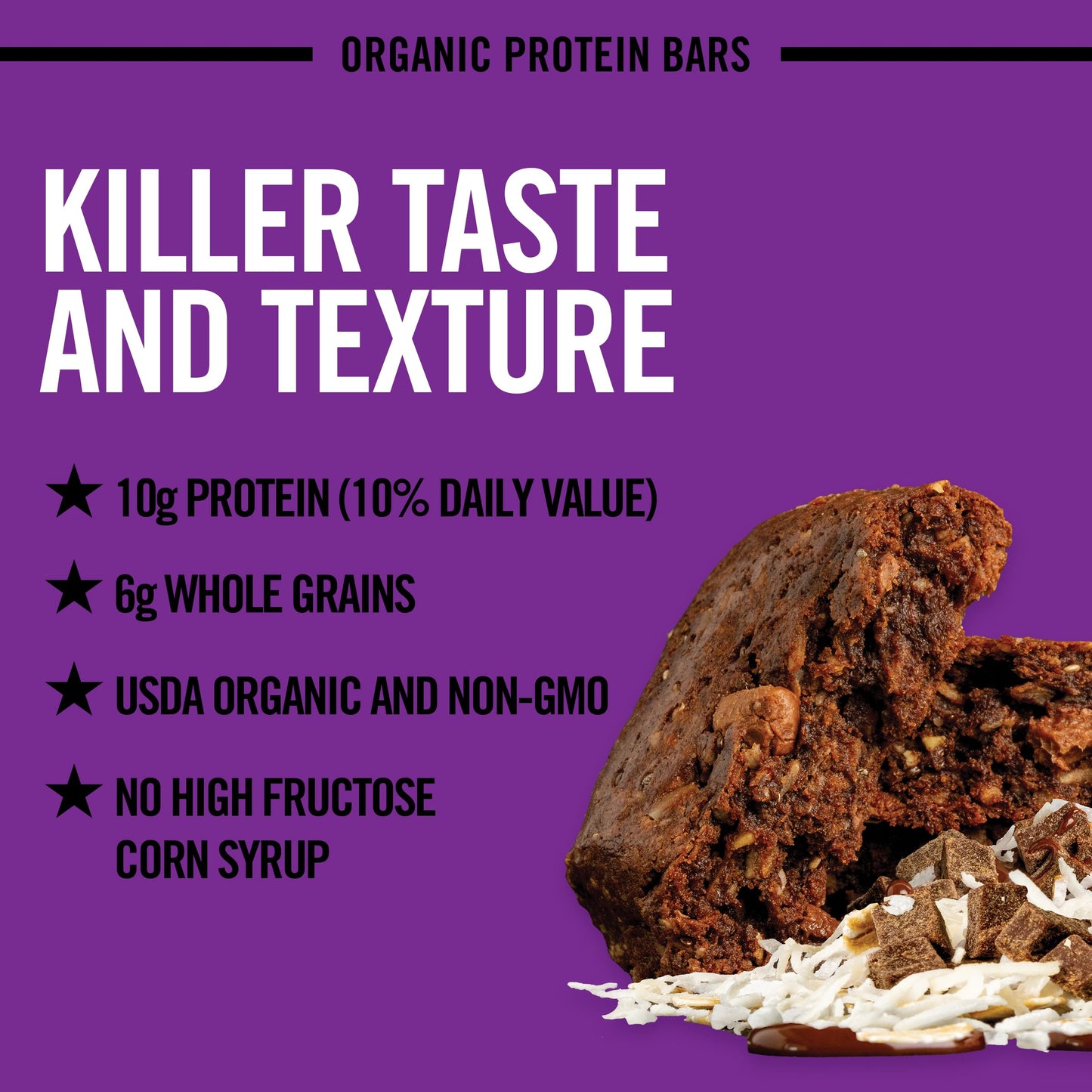 Daves reduceer Bread Organic Protein Bars, Double Chocolate Coconut, 4 Count