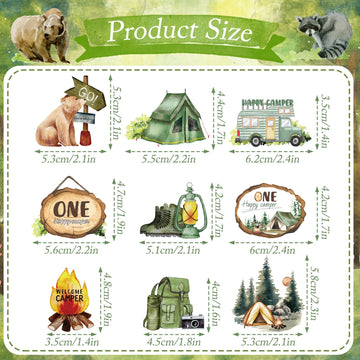 One Happy Camper Cake Topper - Joybileefun 36Pcs One Happy Camper Birthday Decorations Cupcake Toppers Woodland Camping Themed P