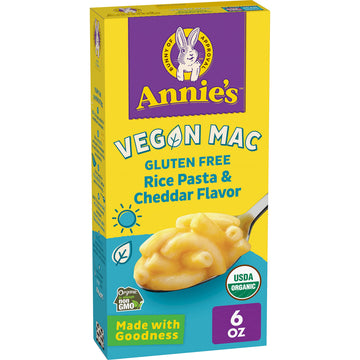 Annies Vegan Mac Rice Pasta And Cheddar Flavor Dinner With Organic Gluten Free Pasta, 6 Oz