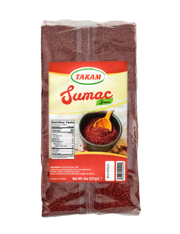 Takam Sumac Spice, 8oz Ground Sumac in Bag, 227g Product of Turkey