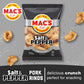 Macs Salt and Pepper Fried Pork Skins - Salt & Pepper Flavored Chicharrones Pork Rinds - Low Carb, Gluten-Free, Keto-Friendly S