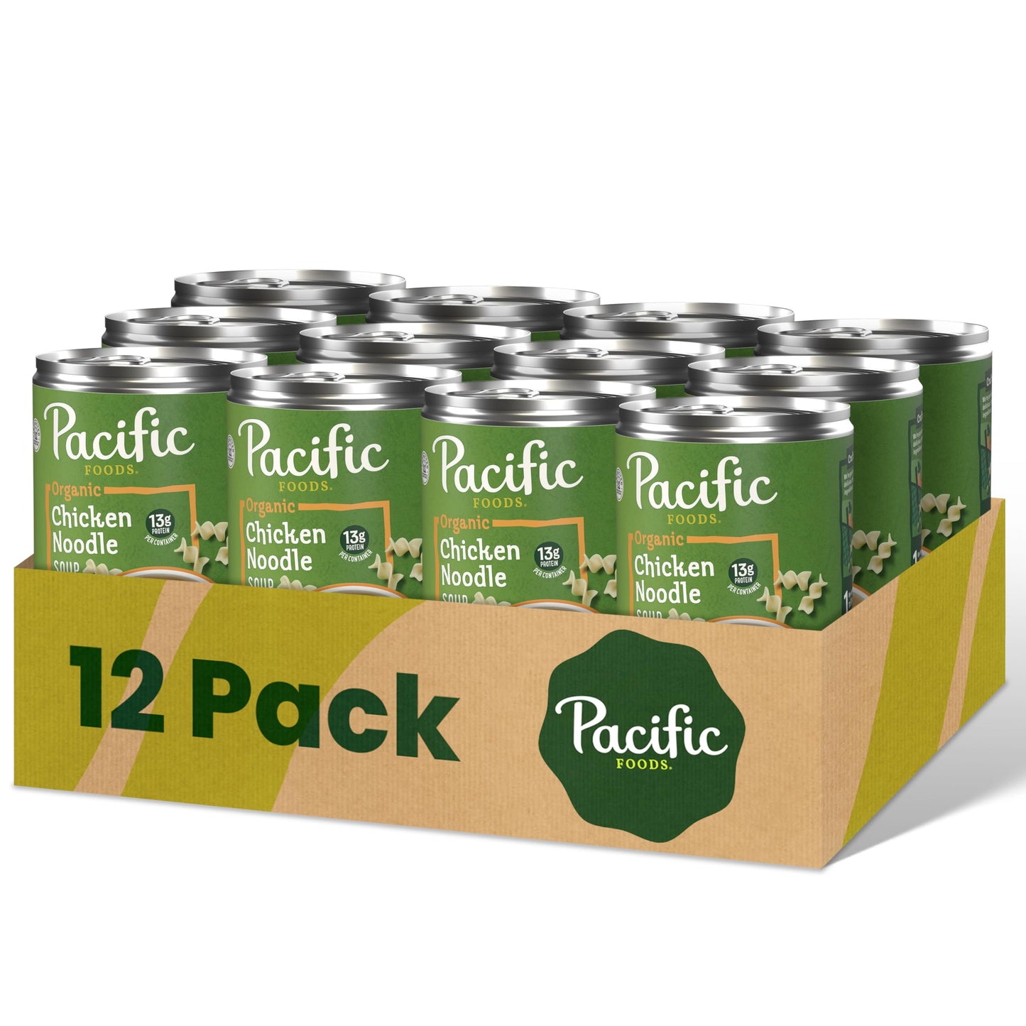 Pacific Foods Organic Chicken Noodle Soup, 16.1 oz Can (Pack of 12)