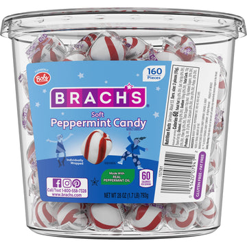 Bobs Sweet Stripes Soft Peppermint Candy, 160 Count, 28 Ounce Jar