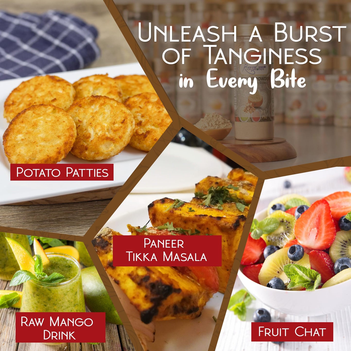 Ramaroma Amchur (Mango) Ground Powder Spice 3.5Oz (100G) ~ All Natural, Indian Origin | No Color | Gluten Friendly | Vegan | Non