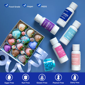 Oil Based Food Coloring For Chocolate - 30 Milliliters Upgraded Klein Blue Oil Food Color For Baking Cake Decorating, Edible Foo