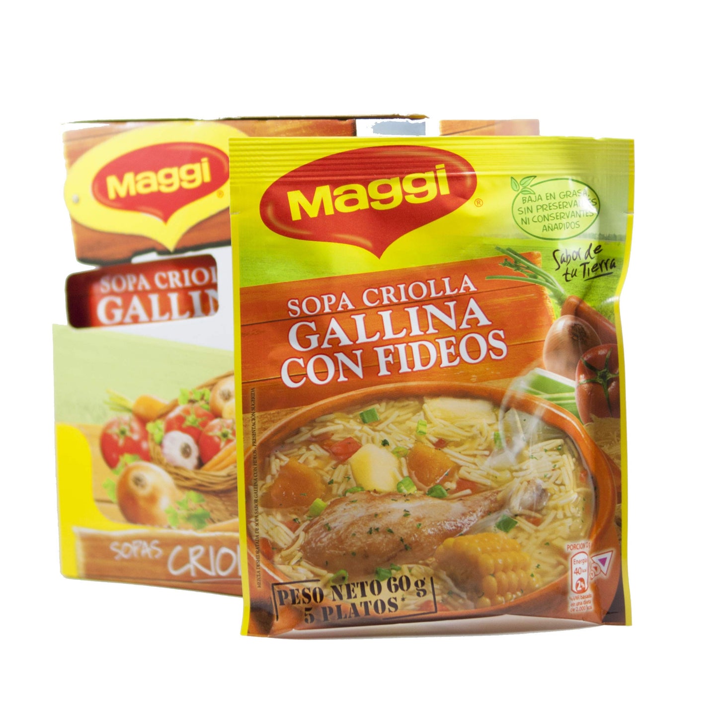 Maggi Sopa De Gallina Con Fideos Hen Noodle Soup (24 Pack)