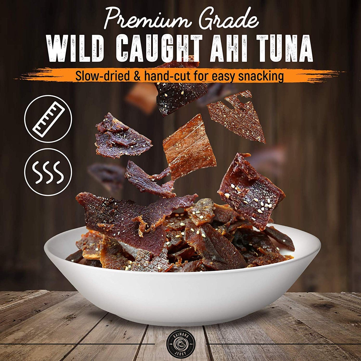 Kaimana Jerky Ahi Tuna Jerky, Honey Glazed, Soft and Tasty, 2 Ounce, All Natural, Wild Caught, High in Omega 3s