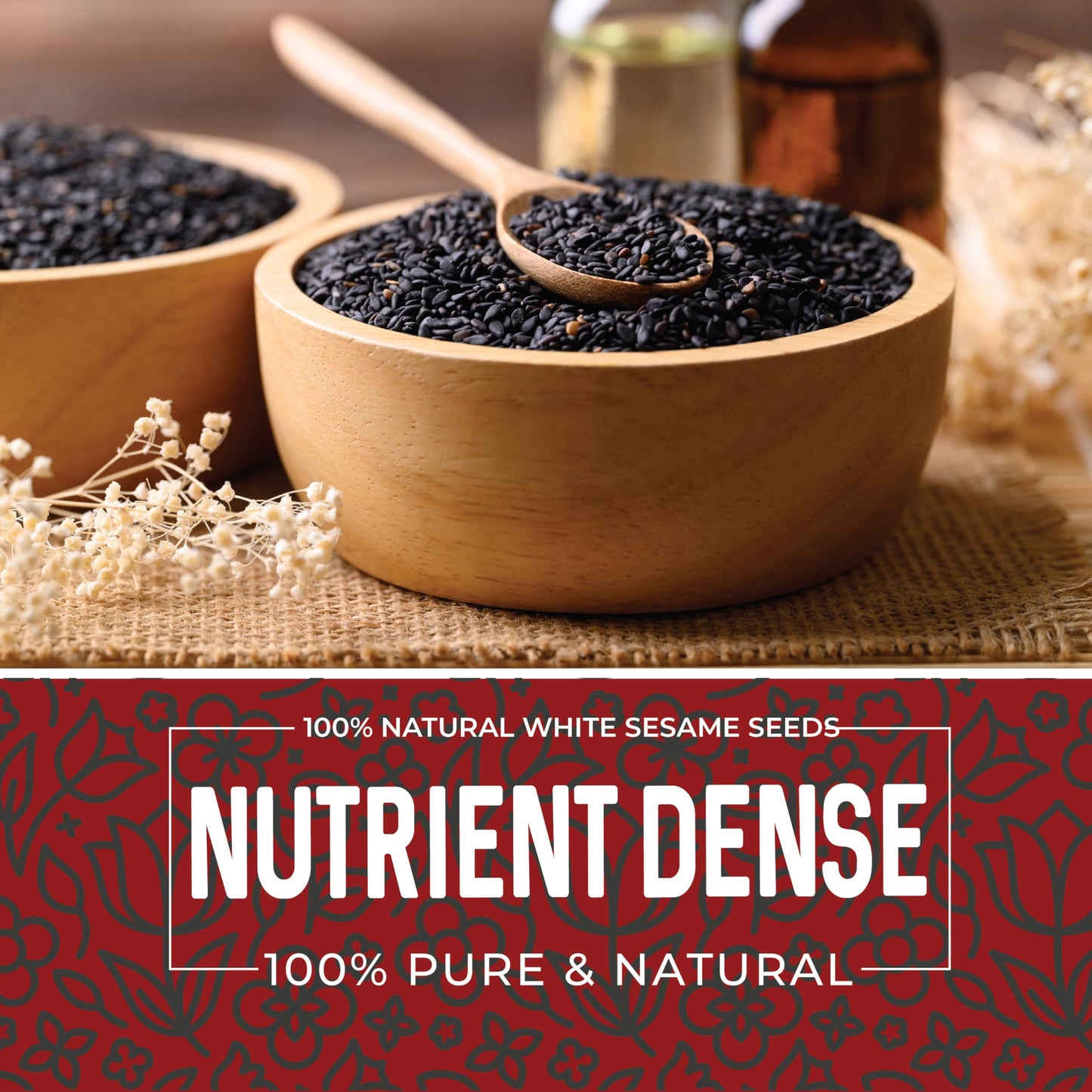 Sesame Seeds Bulk 2lbs - White Raw Sesame Seeds for Baking - Unhulled Sesame Seeds Bulk - Keto Friendly - Non GMO Seeds - Gluten