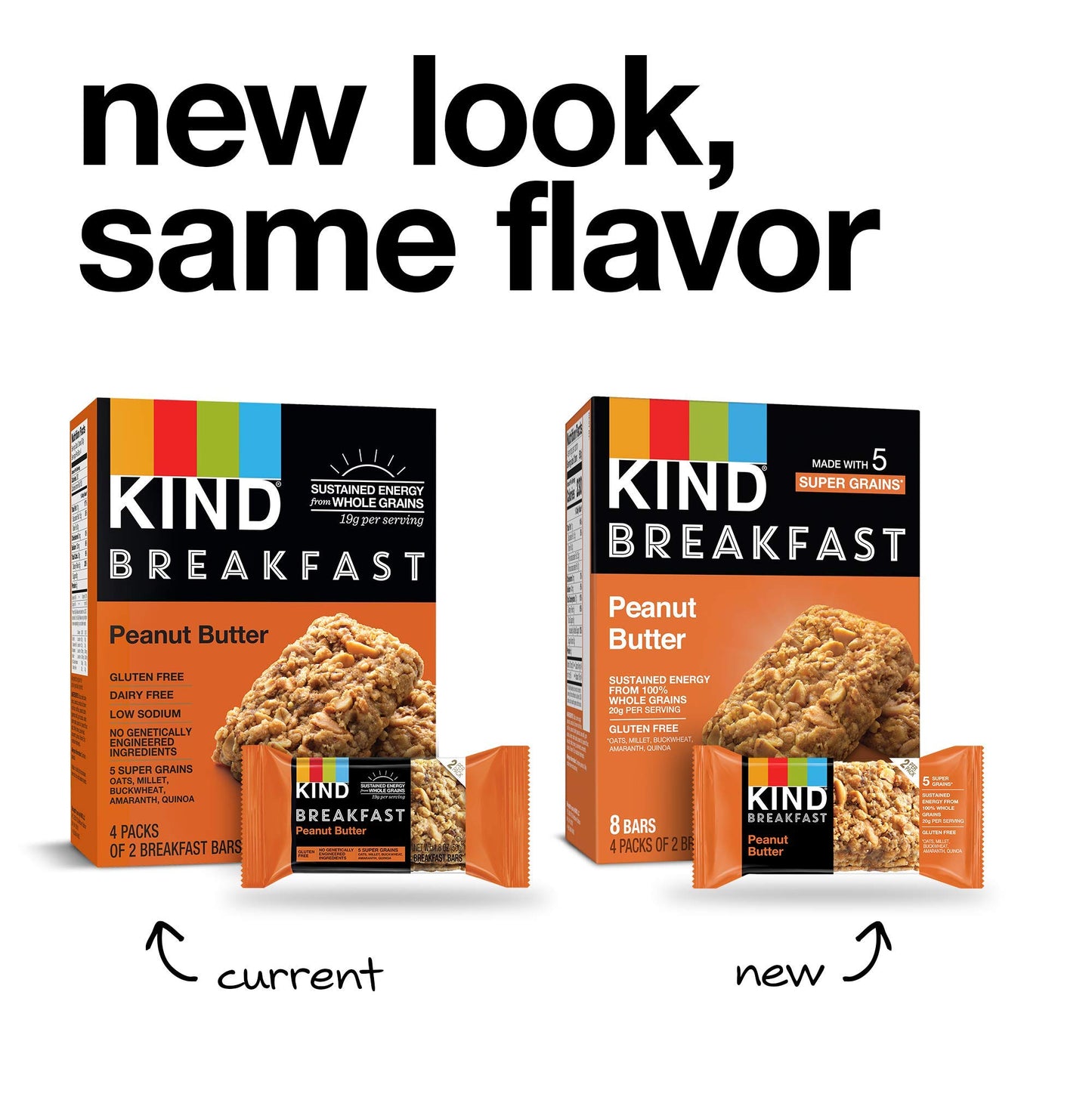 Kind Breakfast Bars, Peanut Butter, Gluten Free, 1.8Oz, 24 Count