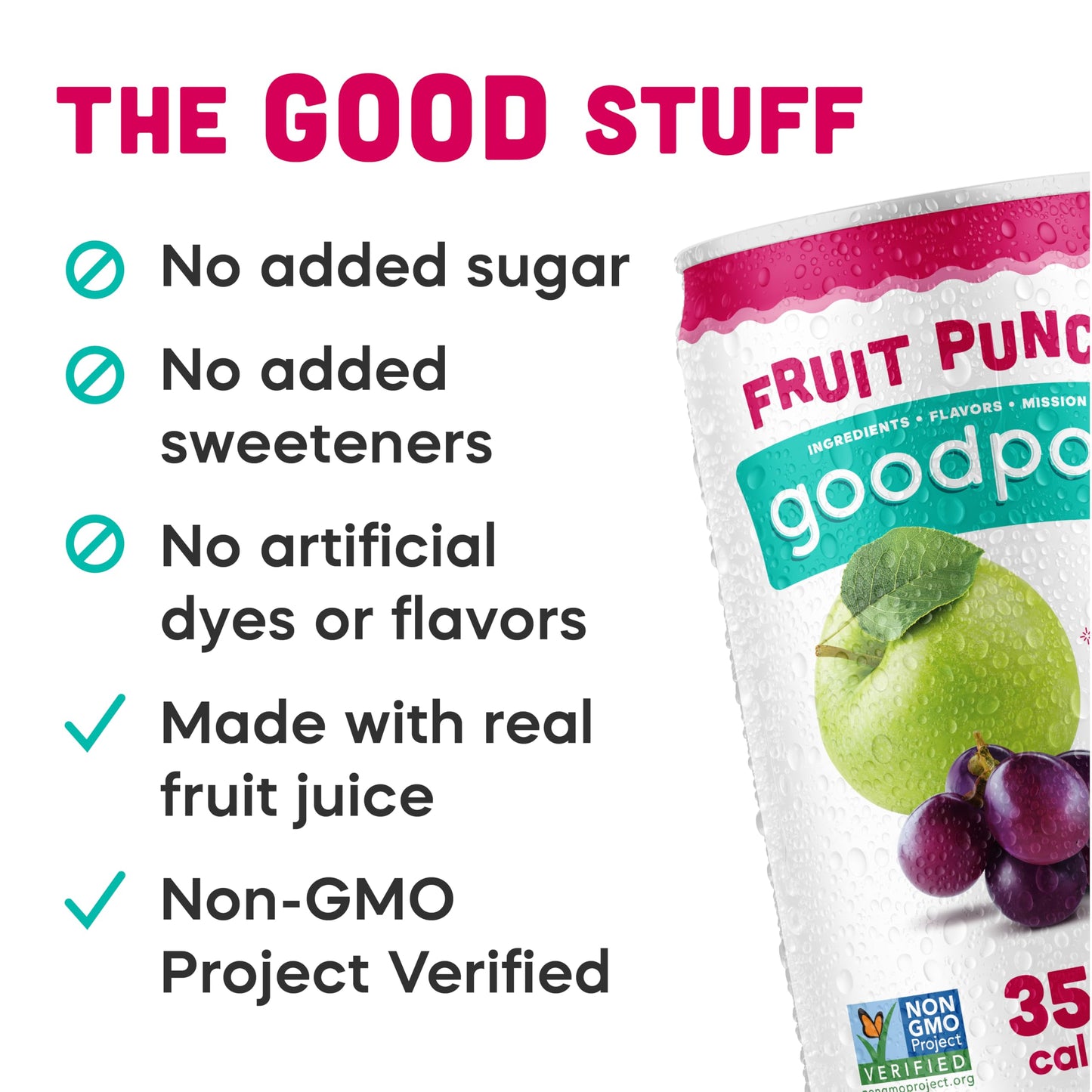 Goodpop Just Juice & Sparkling Water - 24 pack - 7.5OZ - Fruit Punch
