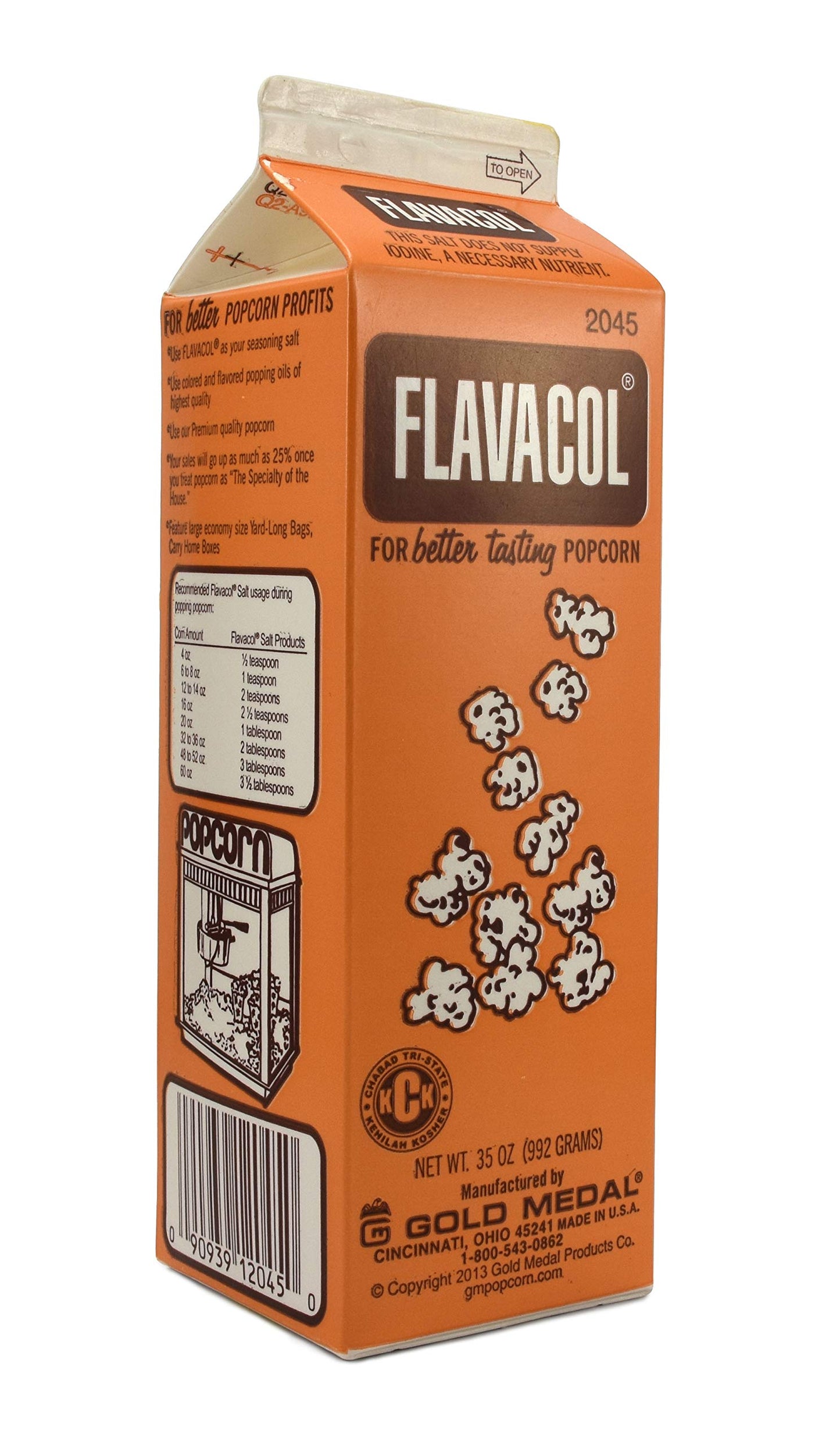 Gold Medal Products 2045 Flavacol Seasoning Popcorn Salt 35 OZ(Pack of 2)