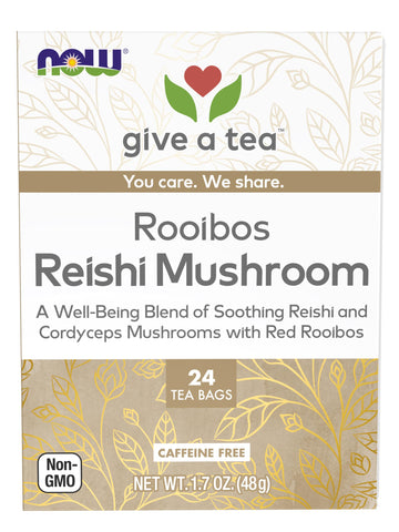 Now Foods Give A Tea Rooibos Reishi Mushroom, 24 Tea Bags