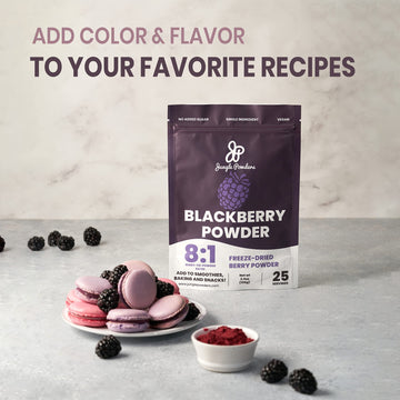 Jungle Powders Blackberry Powder For Smoothie 7 Ounce Bag, Powdered Freeze Dried Blackberries, Purple Superfood Flavoring Extrac