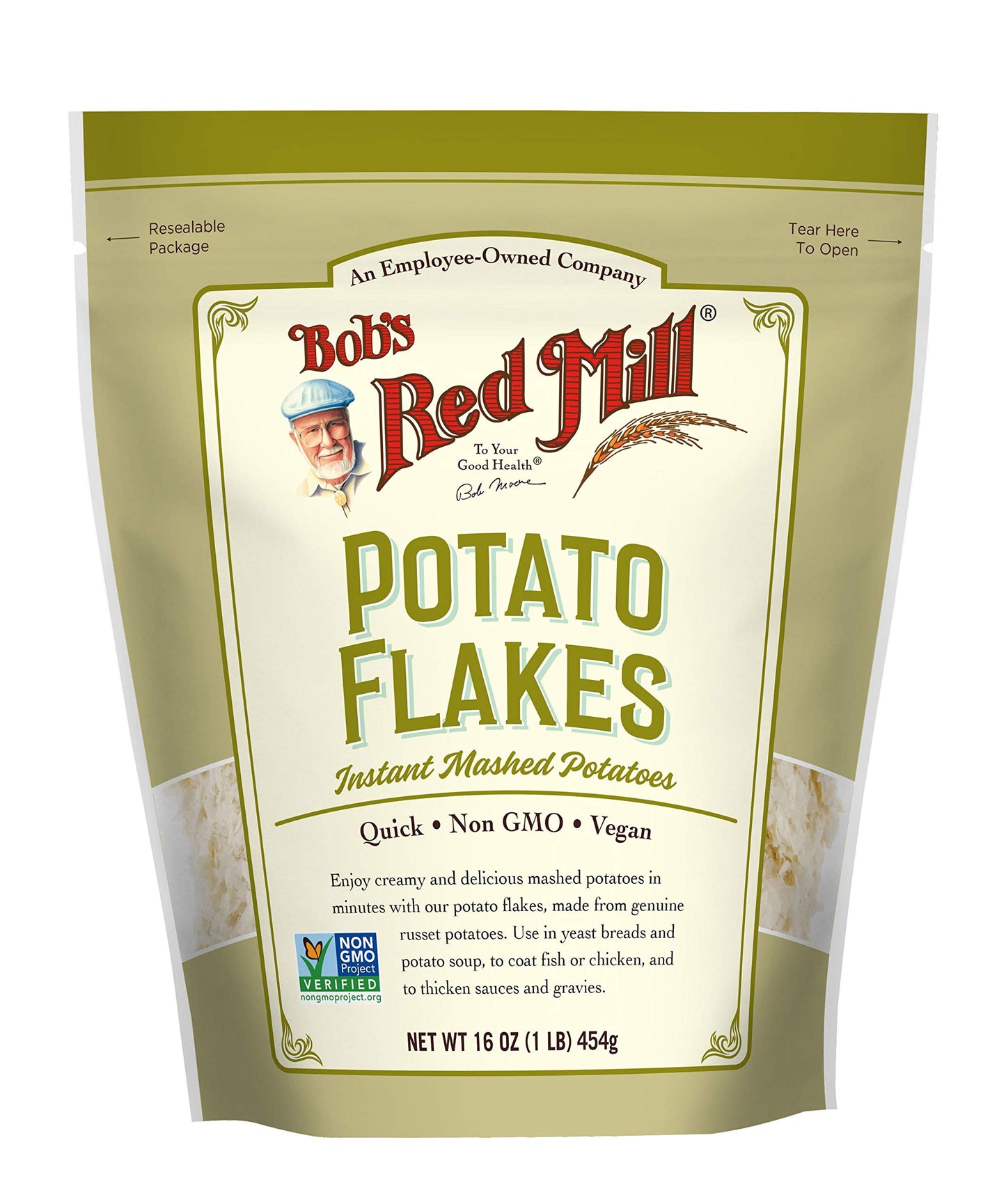 Bob's Red Mill Potato Flakes, 16oz (Pack of 1) - Non GMO, Vegan, Kosher