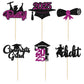 Gyufise 24Pcs Graduation Cupcake Toppers 2025 Purple Glitter Class Of 2025 Cupcake Toppers Finally I Did It Grad Cap Diploma Cup