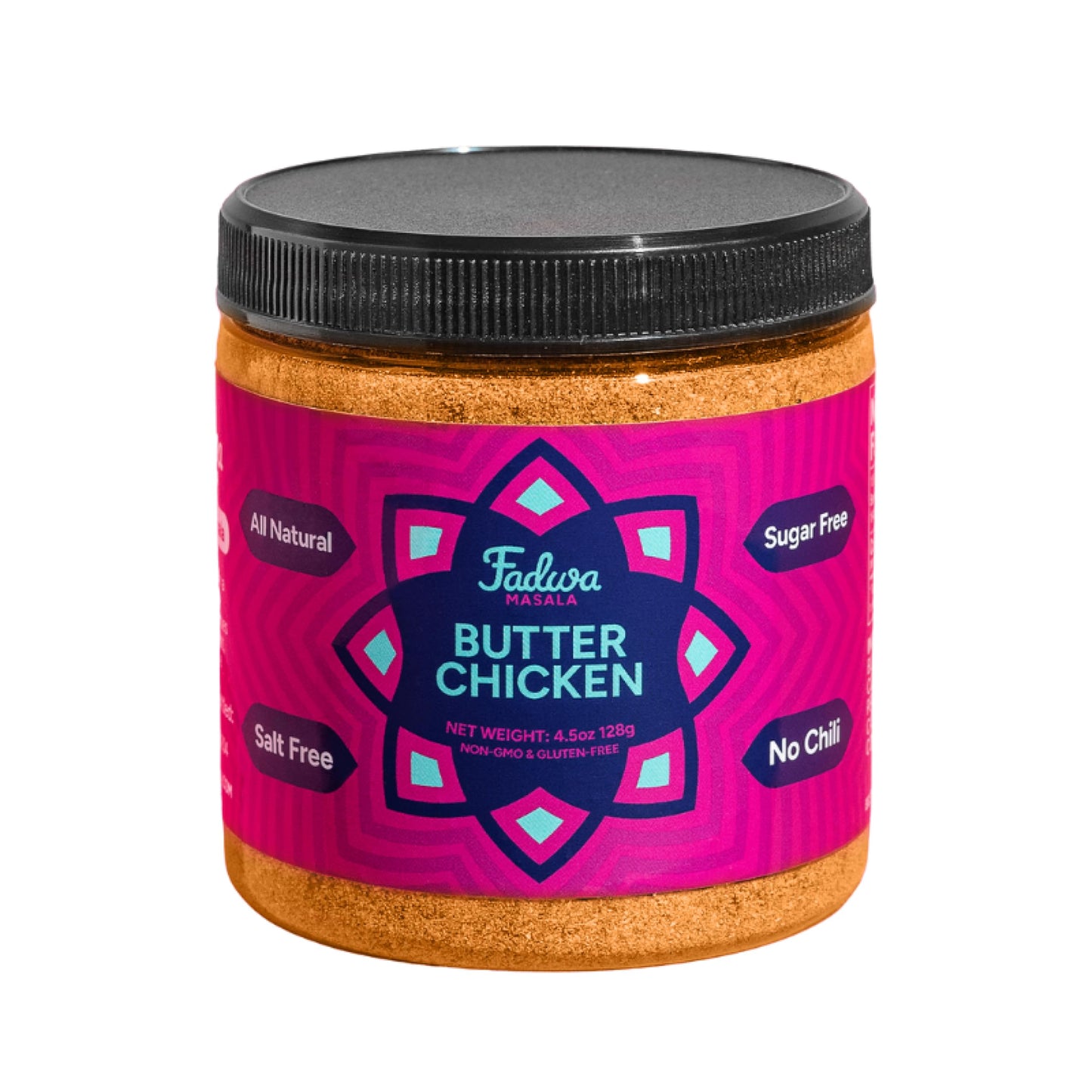 Fadwa Masala Butter Chicken Spice Mix - 4.5 oz Jar  Salt & Sugar Free  Non-Spicy Authentic Desi Spices for Pakistani & Indian Cooking  Curry  Garam Masala - No Artificial Ingredients - Gluten Free