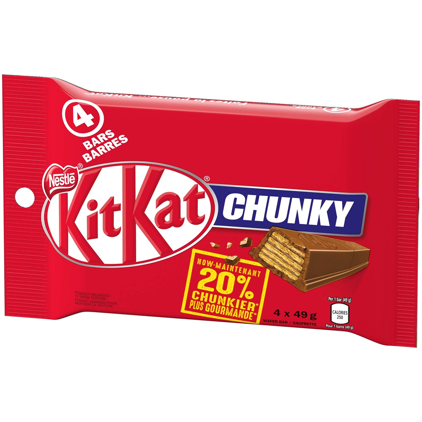 Nestle Kitkat Chunky Chocolate Bars Multipack, 4 X 49G, 196G/6.9 Oz, Imported From Canada}