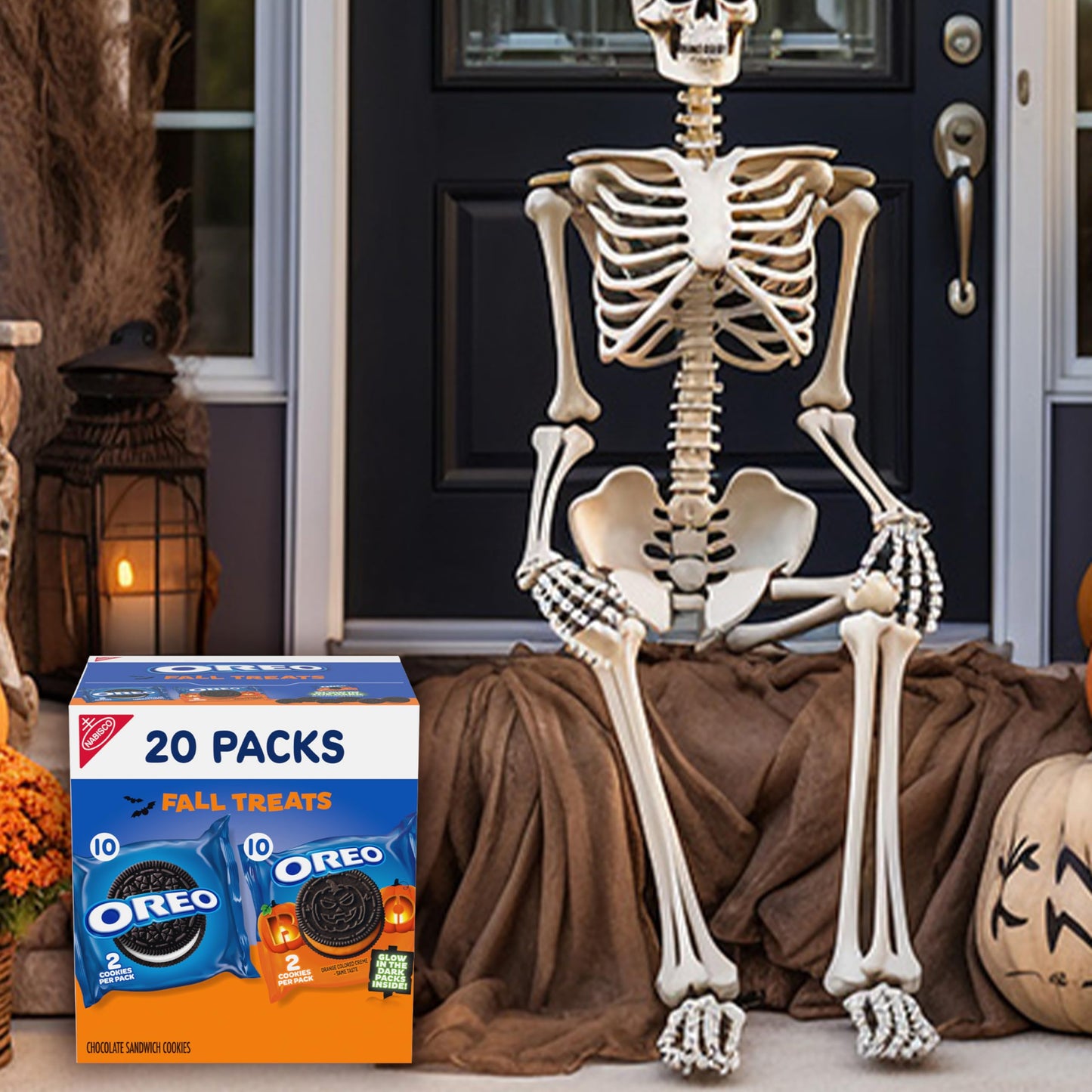 OREO Boo! Fall Treats Trick or Treat Halloween Cookies Variety Pack, 20 Snack Packs (2 Cookies Per Pack)