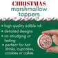 Christmas Marshmallow Toppers  Perfect for Hot Cocoa Toppings or Dessert Decorating Candy  Assorted Holiday Designs (9 Count)
