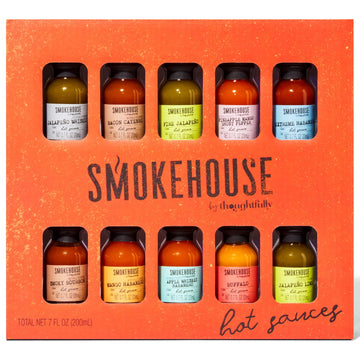 Thoughtfully Gourmet Hot Sauce Gift Set, Variety Pack of 10 Flavors, 0.7 Fl Oz Each