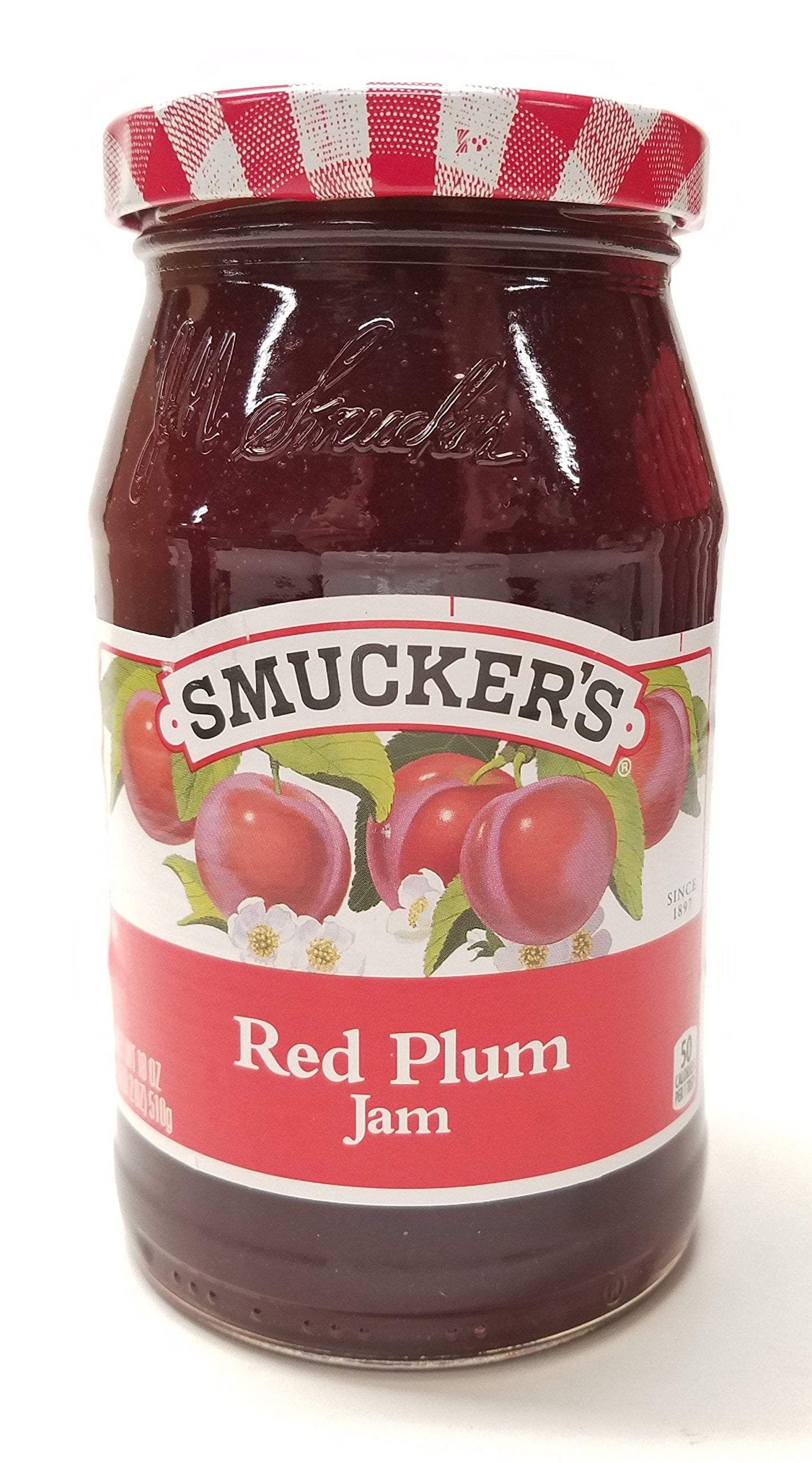Smuckers, Jams, 18oz Glass Jar (Pack of 2) (Choose Flavors Below) (Red Plum)