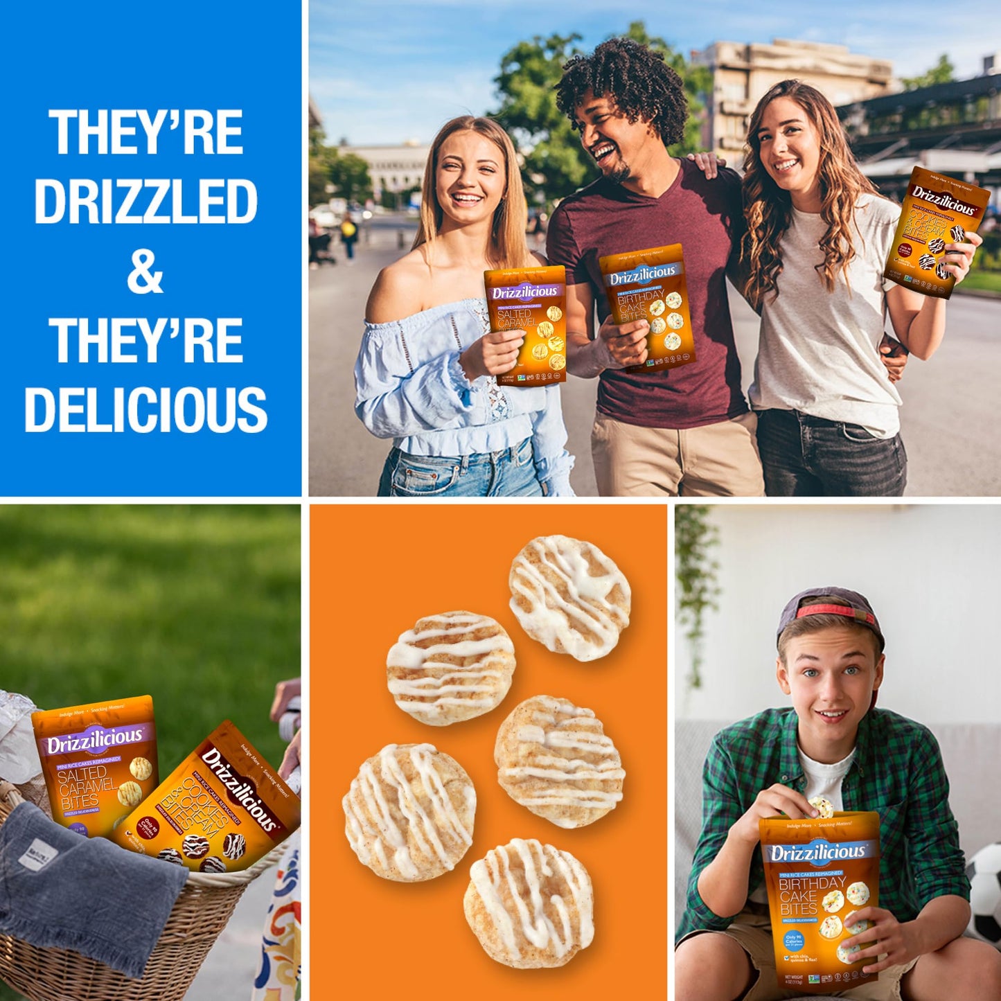 Drizzilicious Mini Rice Cakes - Rice Crisps, Healthy Snack For Mature-Themeds And Kids, Flavored Rice Cakes, Vegan, Gluten Free, Only 90 Calories Per Serving - Pumpkin Spice, 4 Oz (Pack Of 2)
