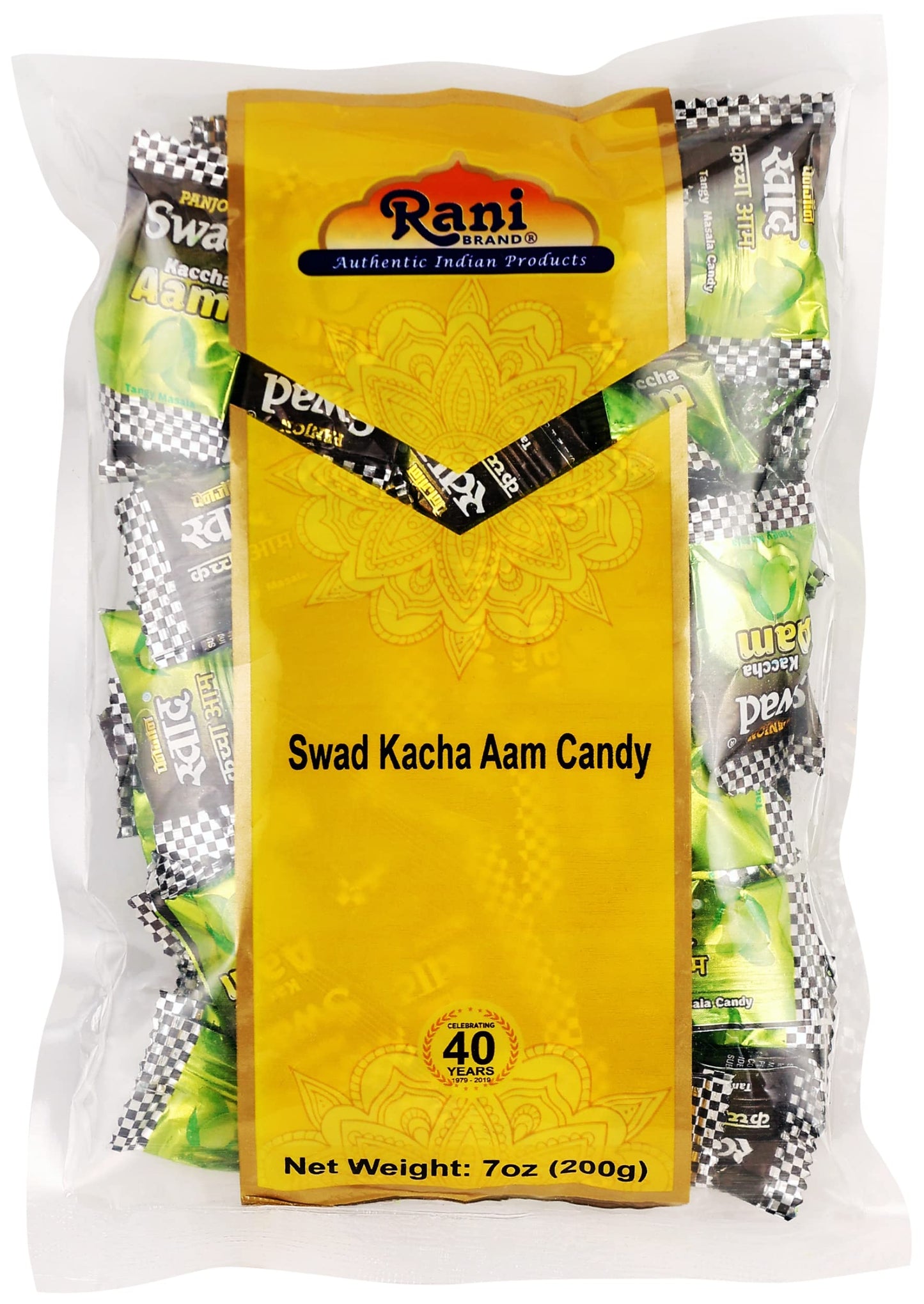 Rani Brand Kacha Aam Candy - Vegan, Gluten Friendly, NON-GMO, 7oz (200g) Individually Wrapped, Indian Origin Treats