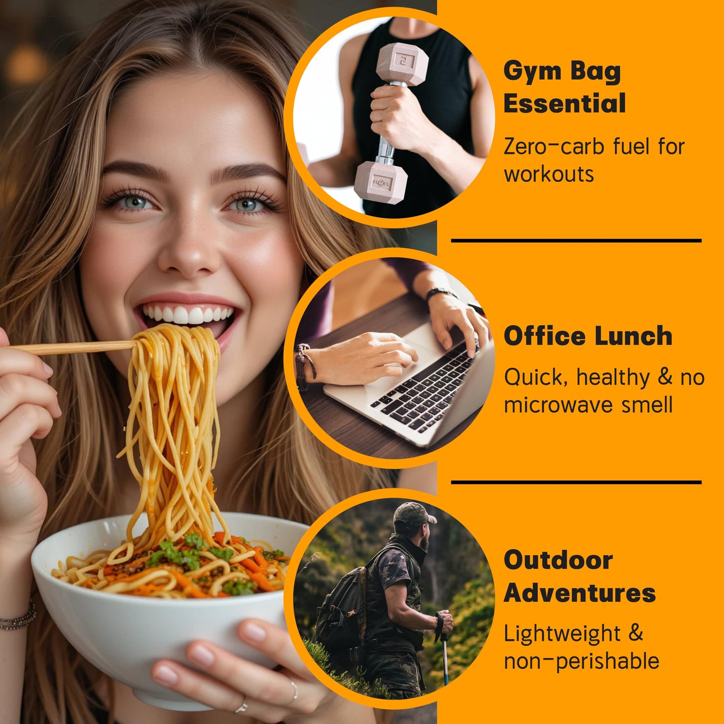 Organic Shirataki Konjac Noodles Low Calorie - 6 Pack Shirataki Noodles, Healthy Diet, Low Carb, Keto & Paleo Friendly, Vegan, G