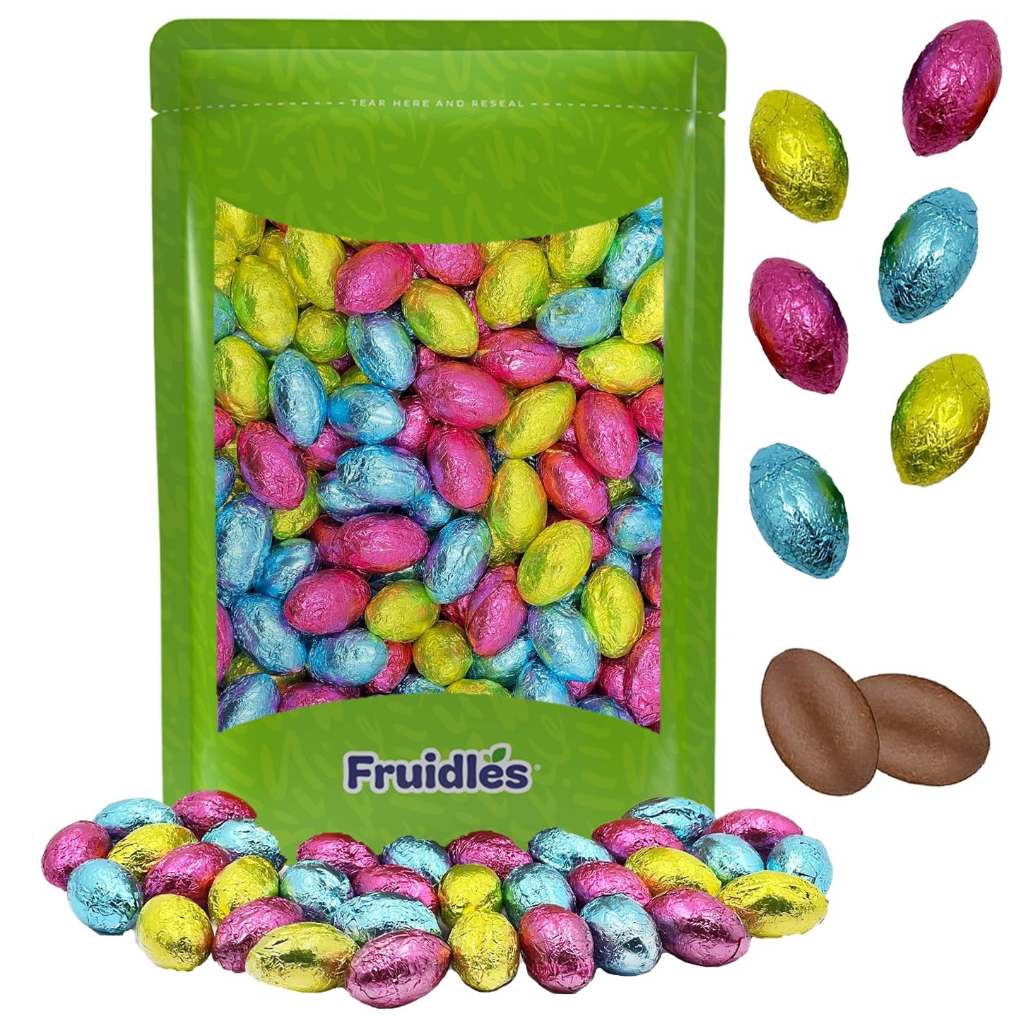 The Dreidel Company Easter Chocolate Eggs, Multicolored Foil Wrapped Milk Chocolate, Kosher Certified Dairy (1 Pound)