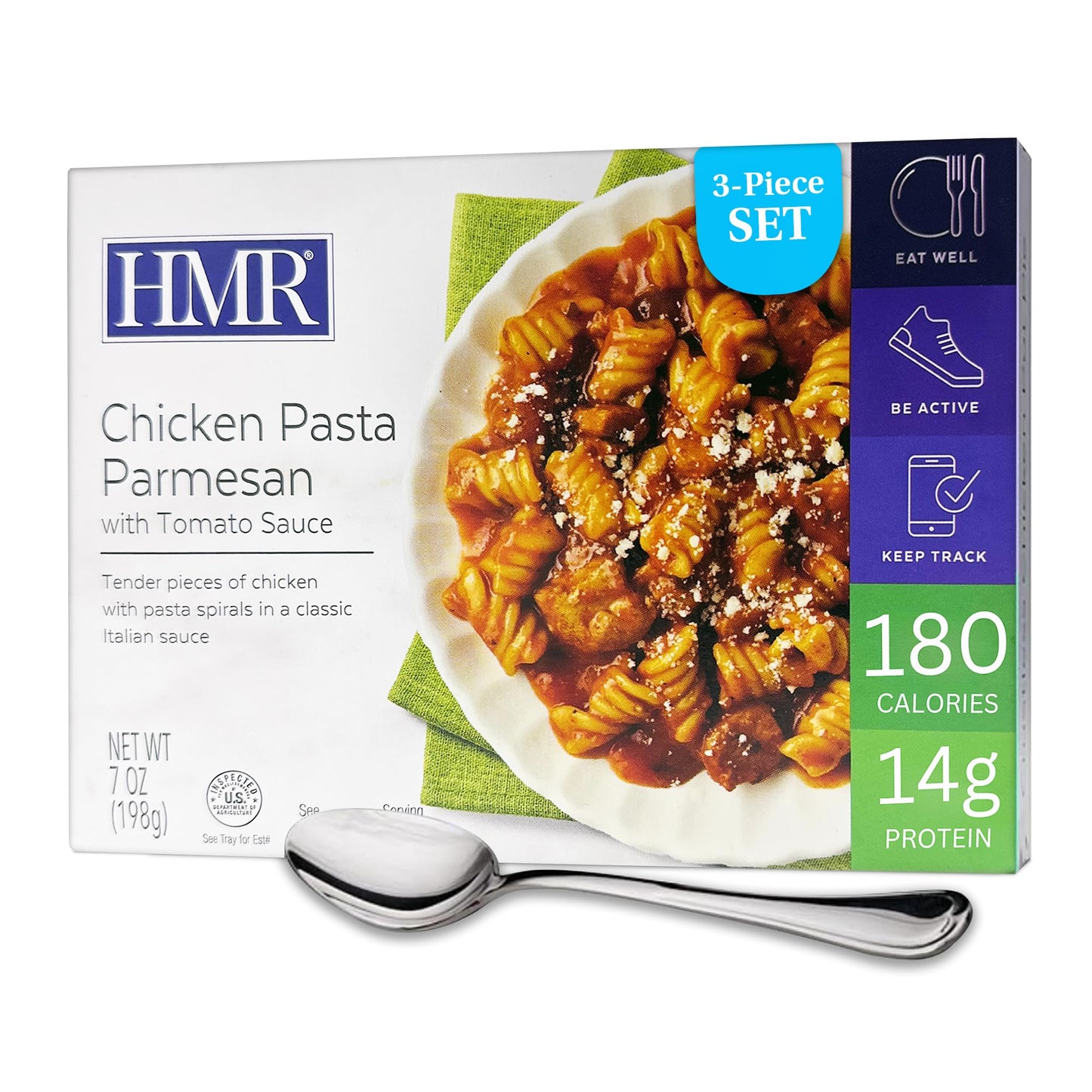 3-Pack HMR Chicken Pasta Parmesan Entr  e | Pre-packaged Lunch or Dinner to Support Weight Loss | Ready to Eat | 14g of Protein 