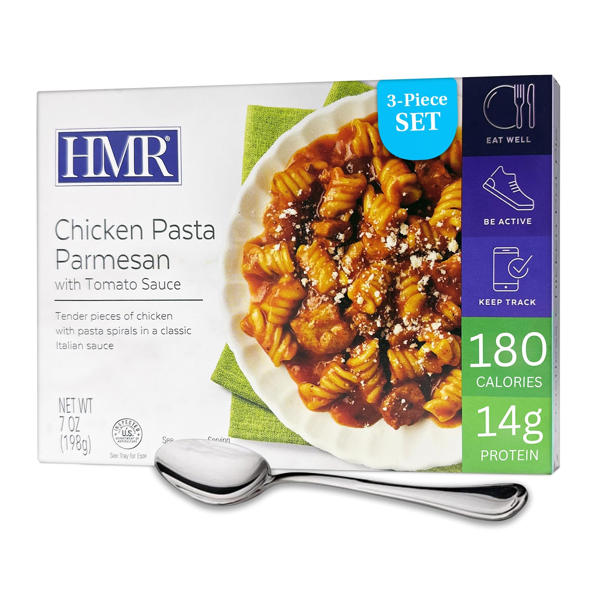 3-Pack HMR Chicken Pasta Parmesan Entr  e | Pre-packaged Lunch or Dinner to Support Weight Loss | Ready to Eat | 14g of Protein 