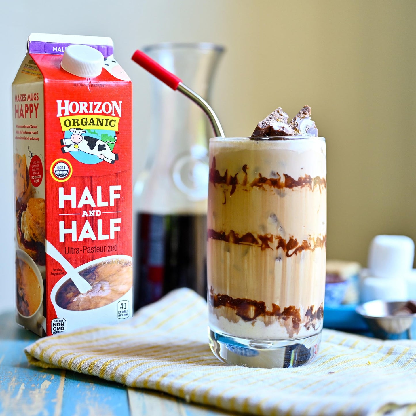 Horizon Organic Half and Half, Ultra Pasteurized Milk and Cream, Great as a Coffee Creamer and for Cooking and Baking, 32 fl oz