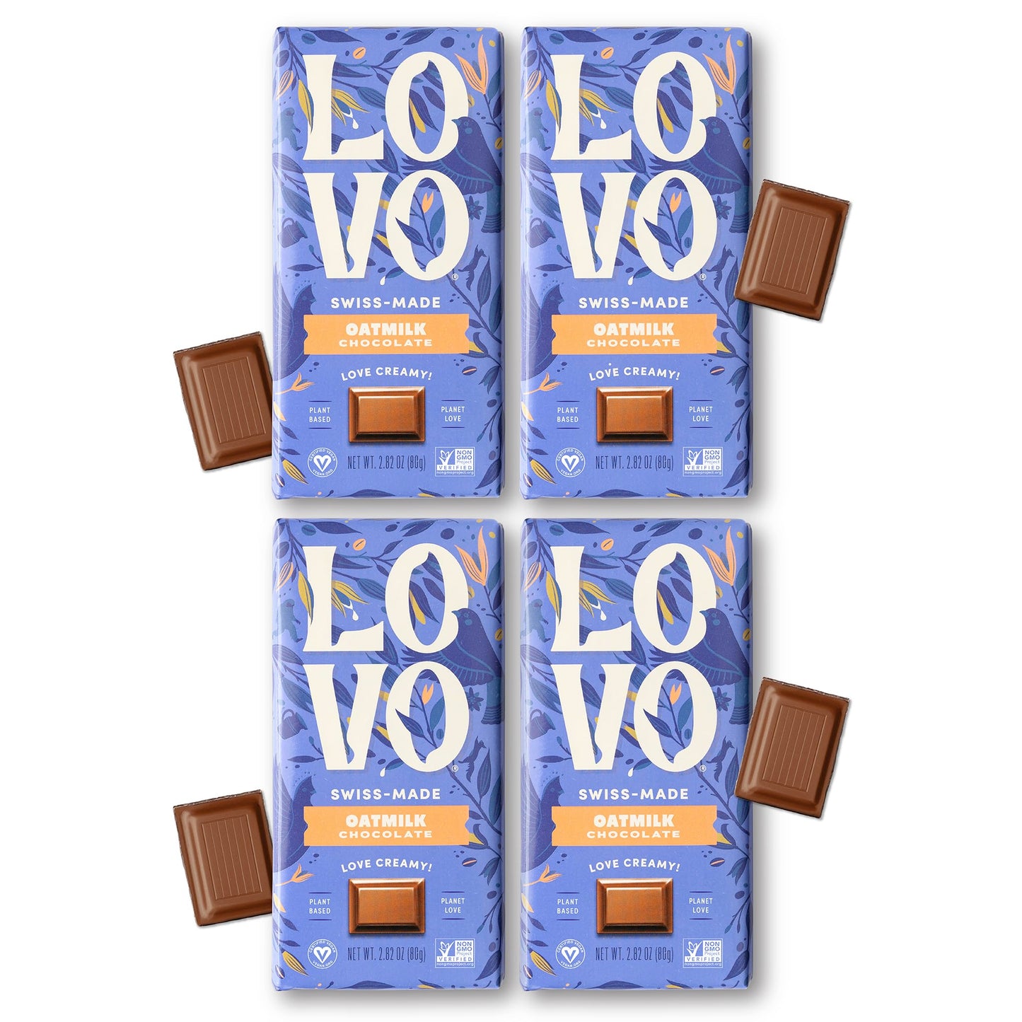 Lovo Oatmilk Chocolate Bar, Dairy Free & 100% Plant-Based & Dairy Free Milk Chocolate, Creamy And Delectable Vegan Milk Chocolat