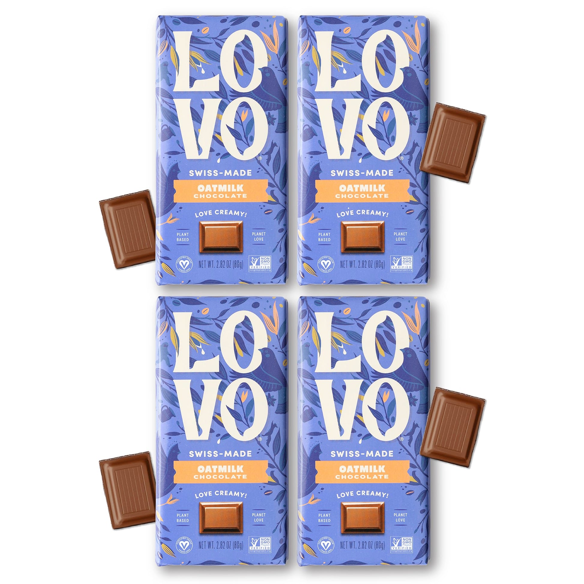 Lovo Oatmilk Chocolate Bar, Dairy Free & 100% Plant-Based & Dairy Free Milk Chocolate, Creamy And Delectable Vegan Milk Chocolat