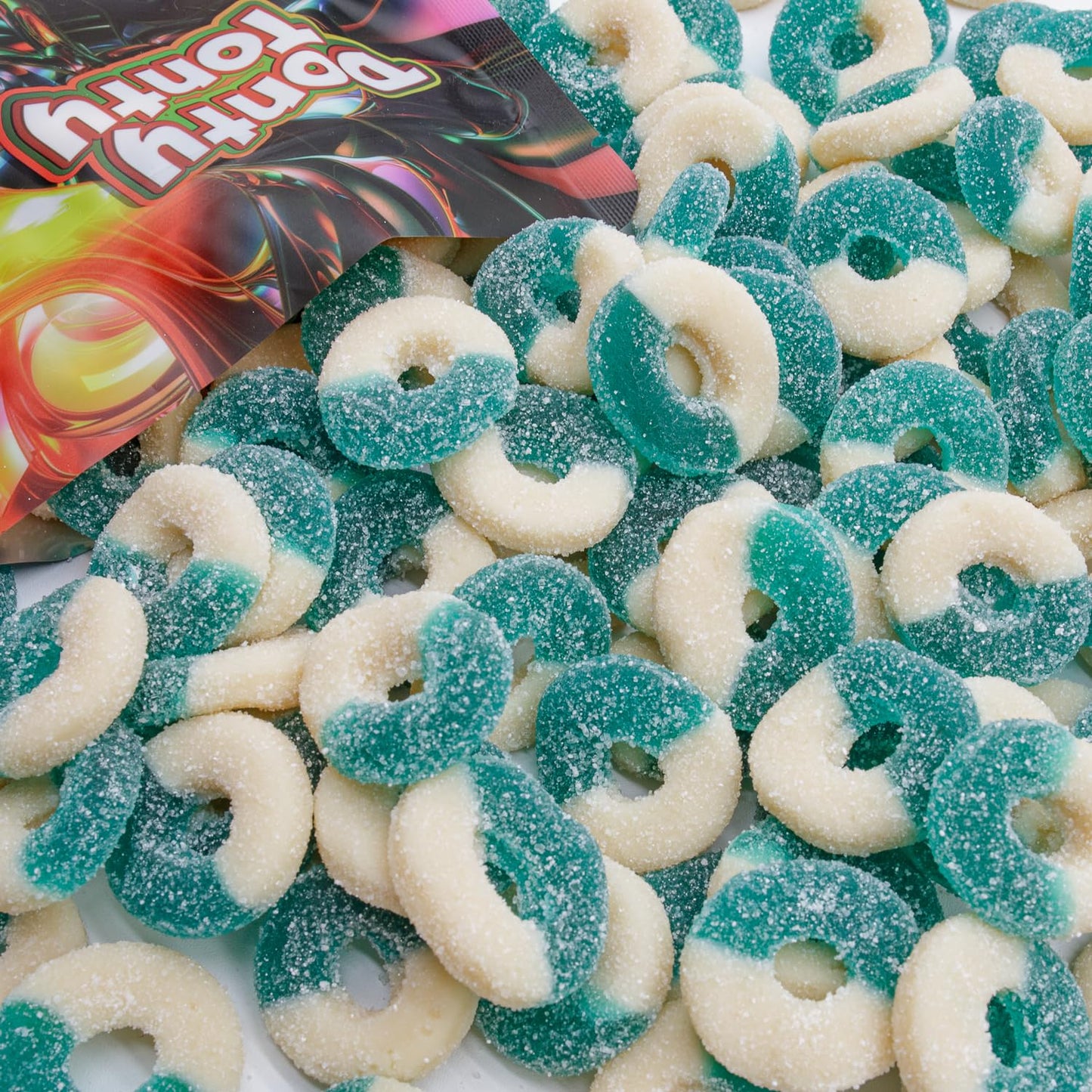 Gummy Candy Bulk Blue Raspberry Rings 1 Lb - Soft And Chewy Gummies In Resealable Bag, Light Sugar Coated, Gluten Free