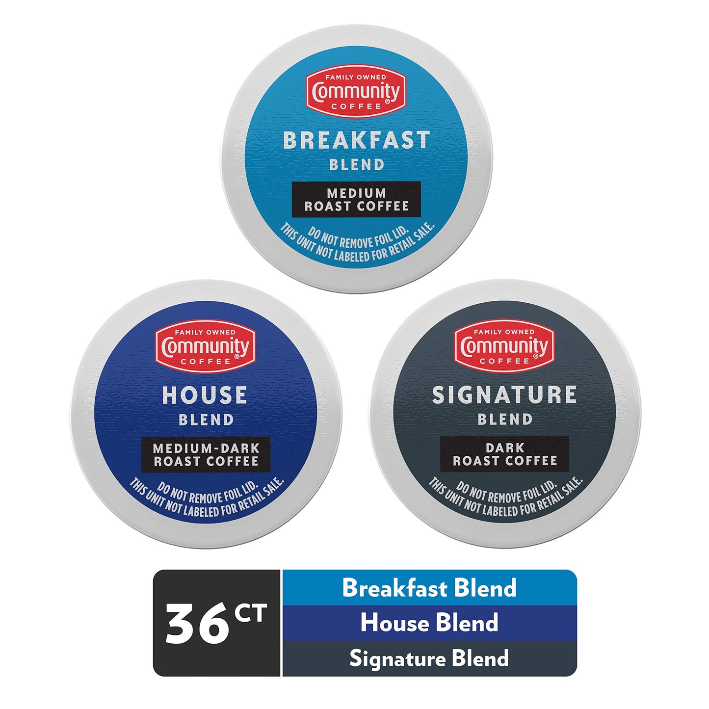 Community Coffee Special Blends Variety Pack 36 Count Coffee Pods, Medium Dark Roast, Compatible with Keurig 2.0