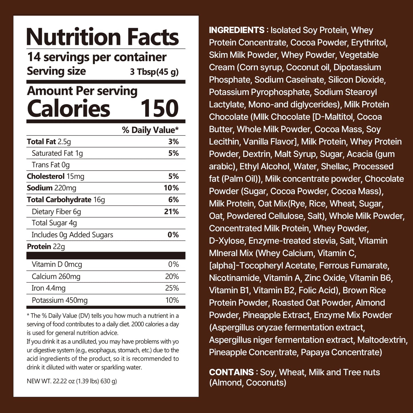 FLIMEAL Chocolate Protein Shake, 22g Protein, Low Sugar, Keto-Friendly, 22.22oz, 14 Servings