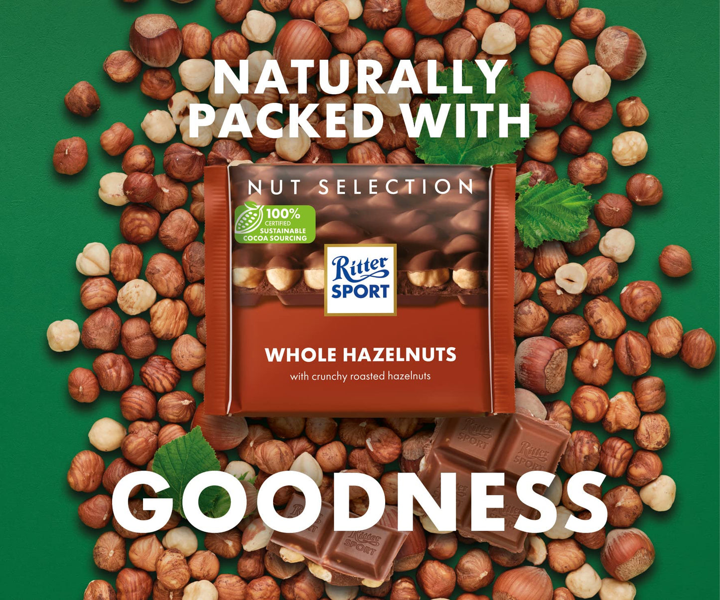 Ritter Sport, Milk Chocolate Hazelnut Square Bar, 3.5 Oz