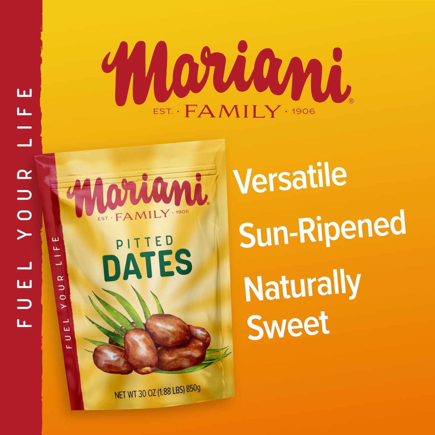 Mariani Pitted Dates, 30 Oz - Resealable Bag, High Fiber, No Sugar Added