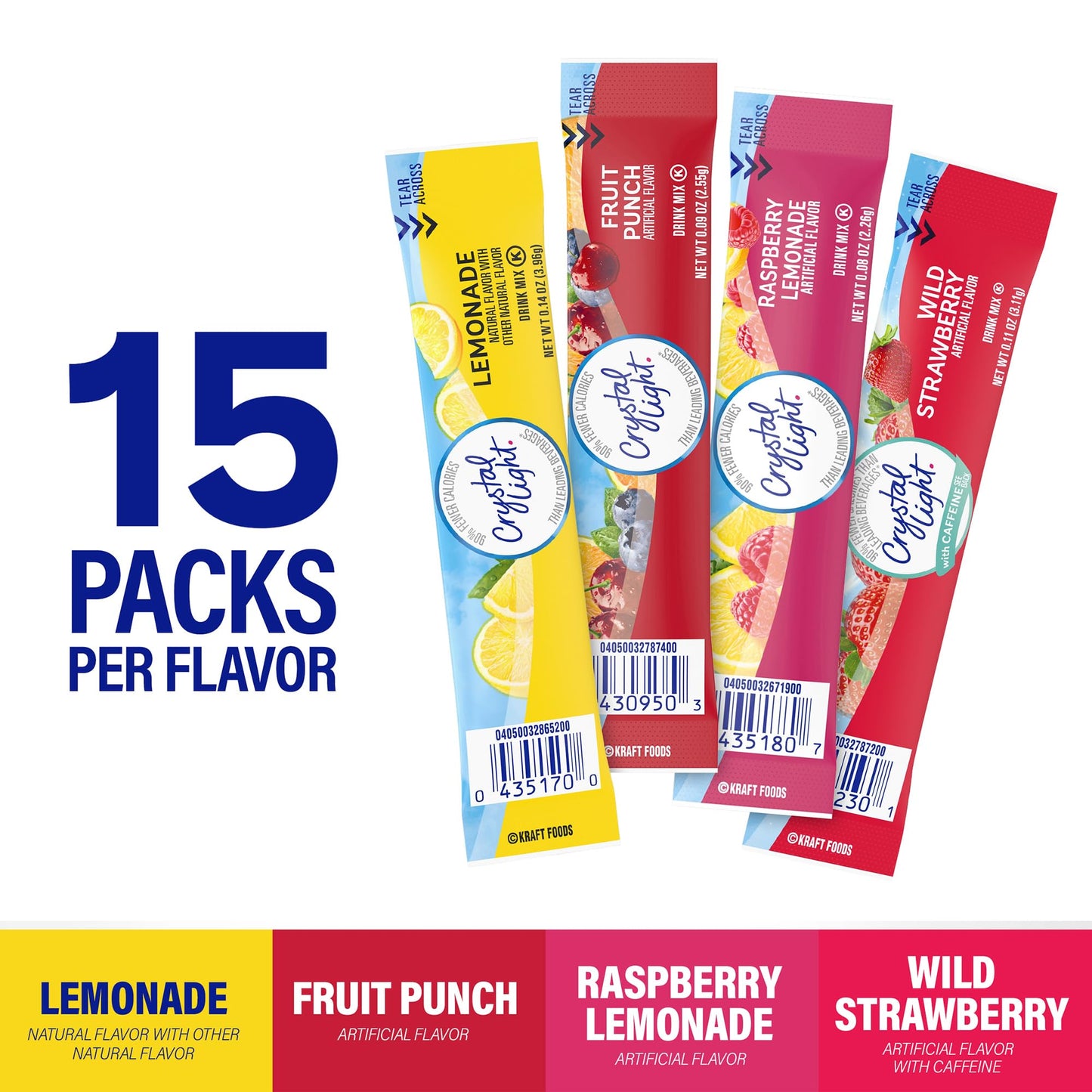 Crystal Light On the Go Variety Pack, 60 Ct, 6.3 Ounce, Model 043000089798