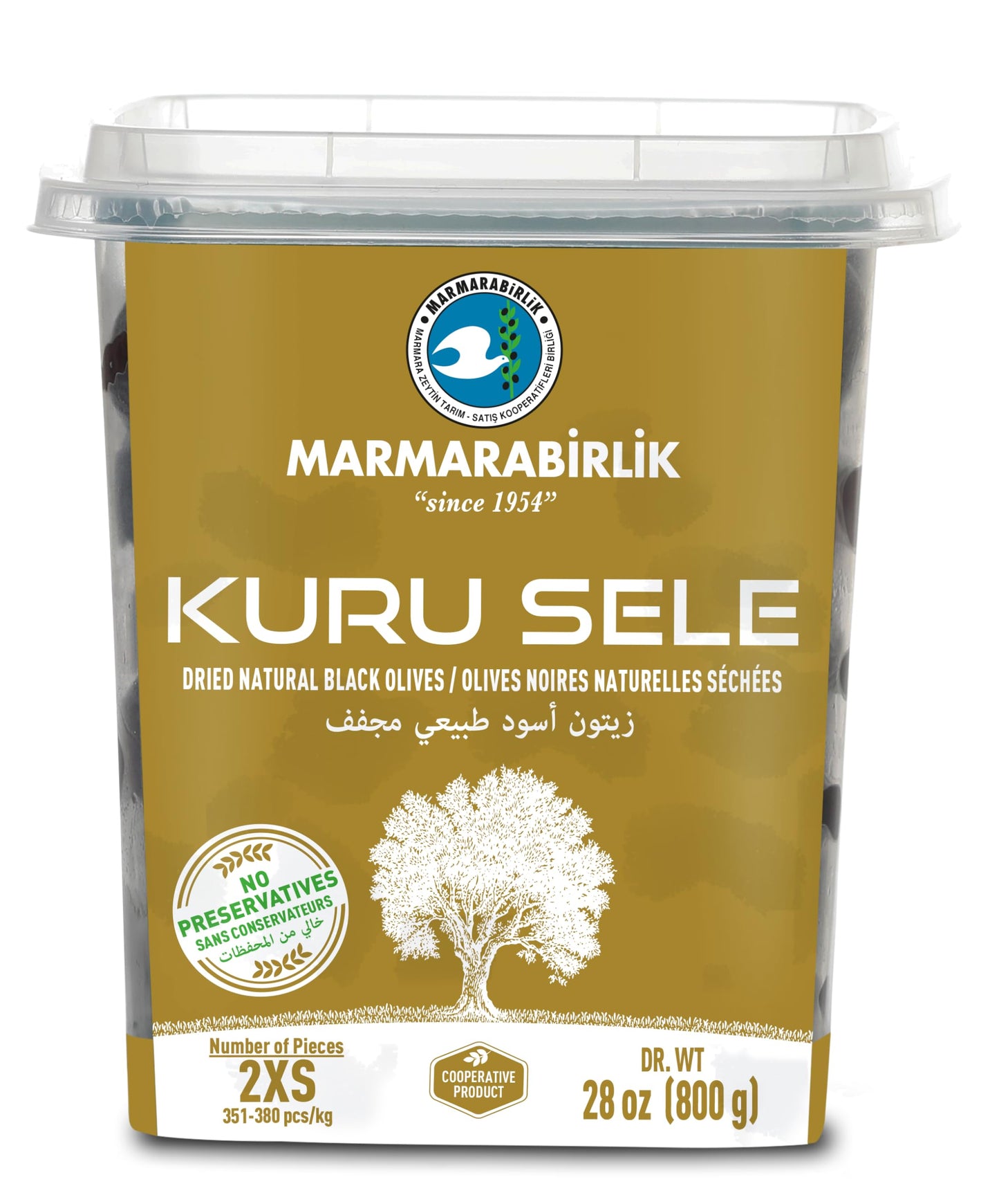 Marmarabirlik Black Olives, Turkish Dry Cured Black Olives, Hand-Picked, Healthy Snacks, Savory Mediterranean Taste, Great for S