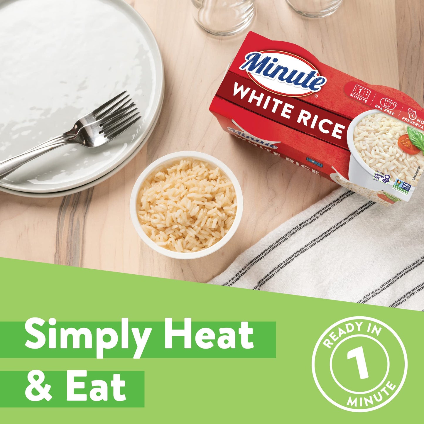 Minute Ready-to-Serve White Rice, Microwavable Rice Cups, 8.8-Ounce Cups (Pack of 8)